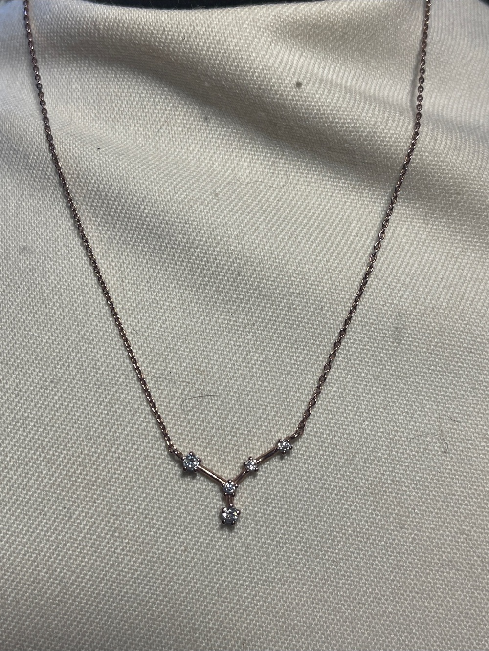 15” Rose Gold-tone dainty Cancer Star constellation necklace